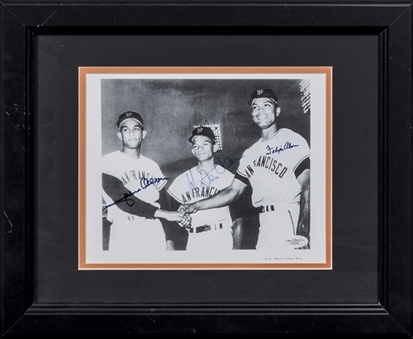 The Alou Brothers Multi-Signed Photograph - Felipe, Jesus and Mateo In 13 x 16 Framed Display (JSA)